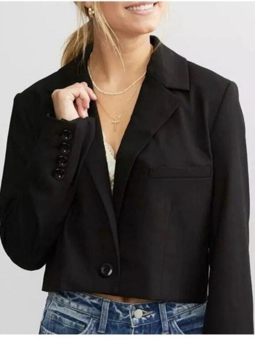 NWOT We The Free Block Party Cropped Blazer Size L